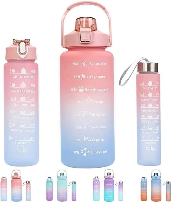 3 in 1 motivational water bottle