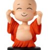 orange color happy buddha bobblehead front look