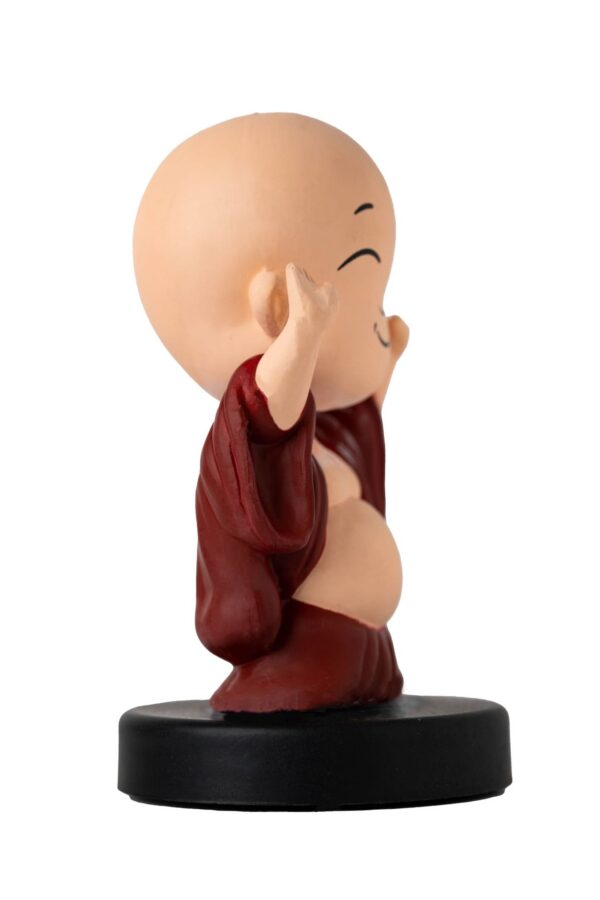 maroon color happy buddha bobblehead side look
