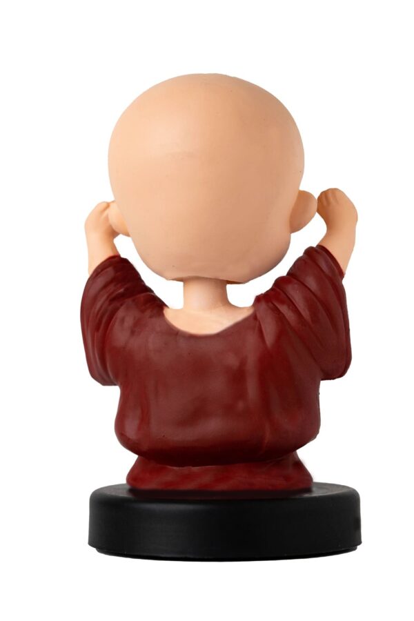 maroon color happy buddha bobblehead back look