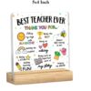Best Teacher Ever Acrylic Desk Plaque