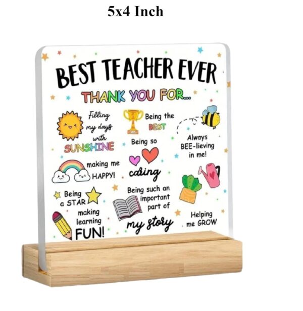 Best Teacher Ever Acrylic Desk Plaque