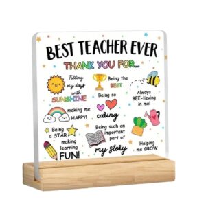 Best Teacher Ever Acrylic Desk Plaque