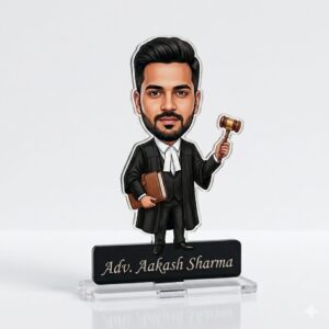 Personalized Lawyer Acrylic Caricature Photo Stand | Custom Real-Face Lawyer Gift Plaque (7-8 Inches)