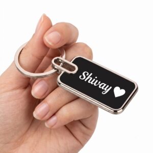 Personalized Metal Keychain with Both Sides Engraving – Custom Name, Logo, Phone Number & Short Message
