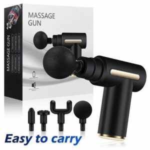Body Massage Gun for Pain Relief Deep Tissue Compact Massager, 4 Heads, 5 Speeds, Type-C Charging Portable Percussion Gun for Gym, Travel & Home